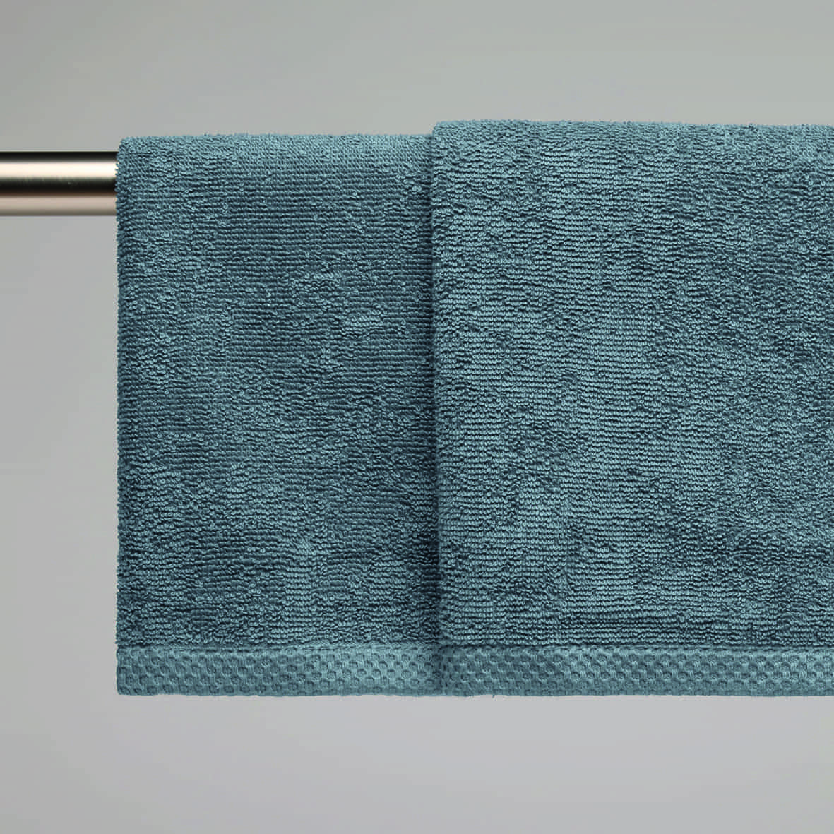 essuie-mains coton peigné LT - Oasis Bleu de Prusse - 2 x (45 x 45 cm) – Image 2