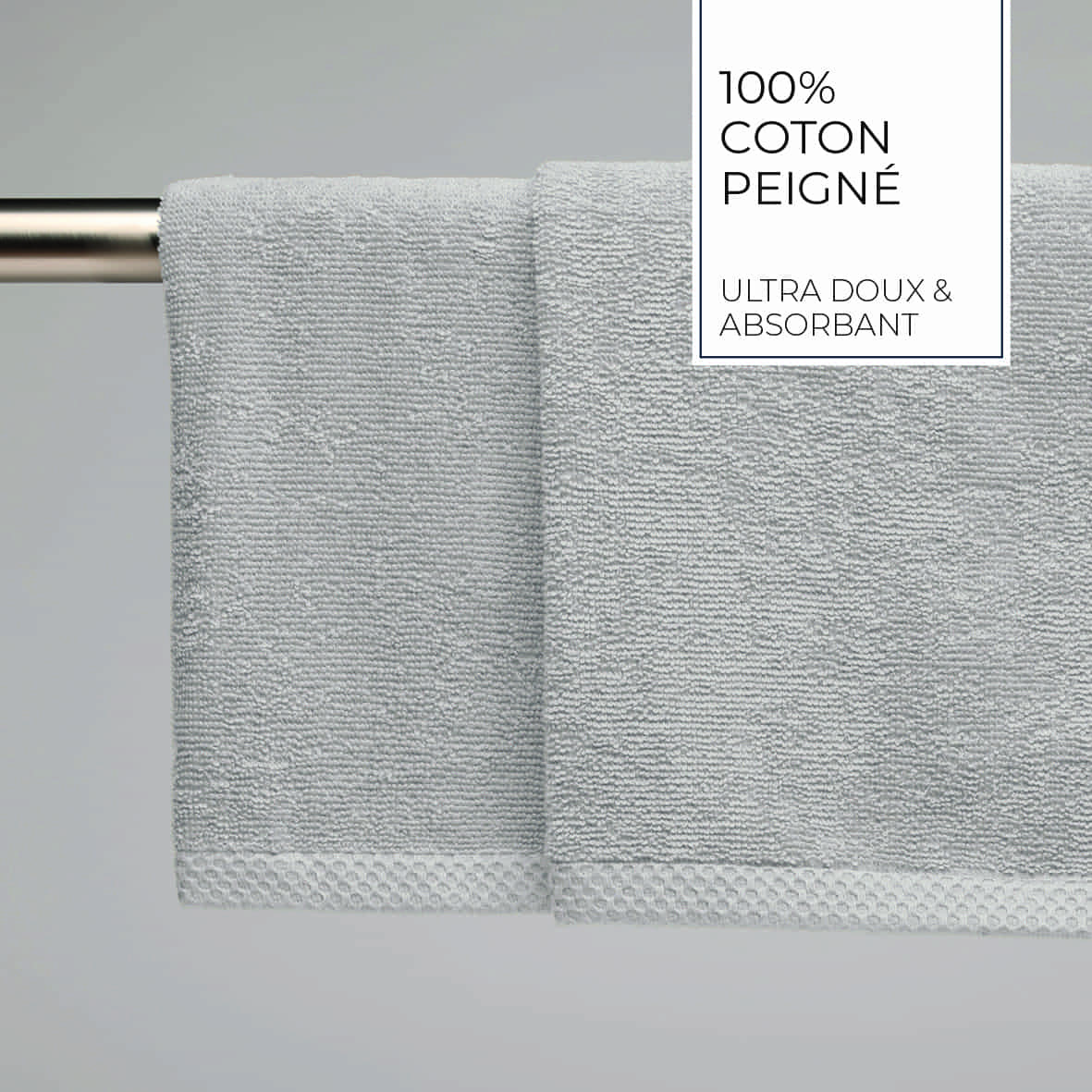 essuie-mains coton peigné LT - Oasis Sable - 2 x (45 x 45 cm) – Image 3