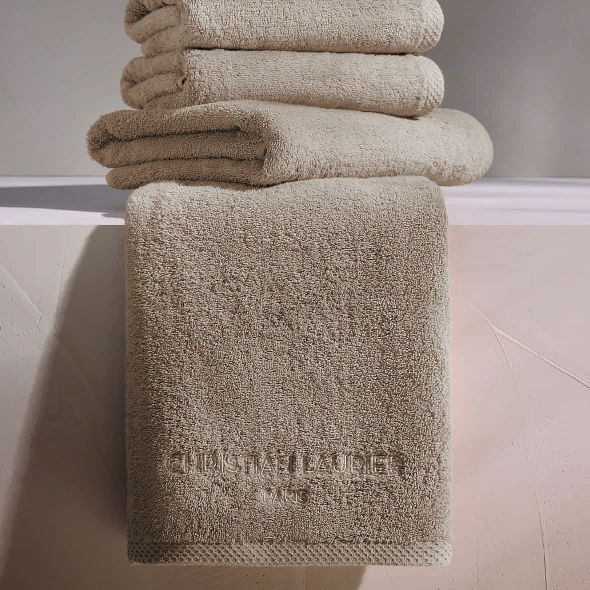 Serviette coton peigné LT - Oasis Taupe - 2 x (50 x 100 cm) – Image 3