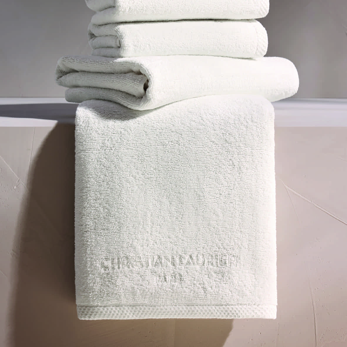 Gant de toilette coton peigné LT - Oasis Blanc - 6 x (15 x 21 cm) – Image 3