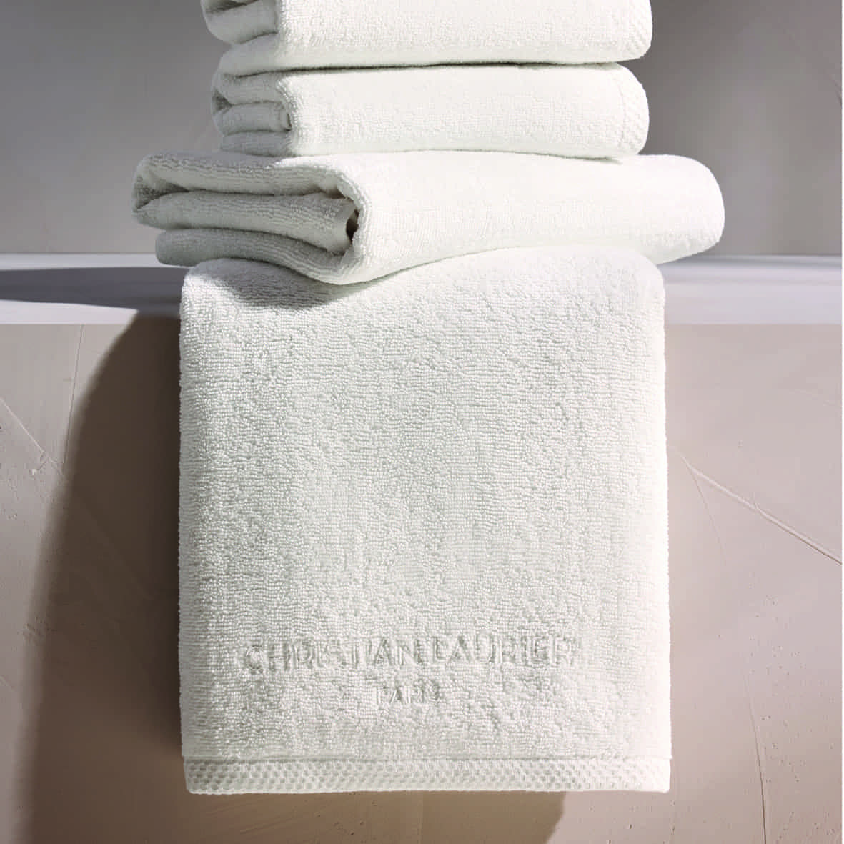 Drap de bain coton peigné LT - Oasis Blanc - 100 x 150 cm – Image 3