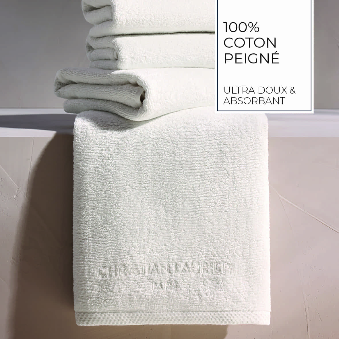 Tapis de bain coton - design 18 Blanc - 50 x 70 cm – Image 4