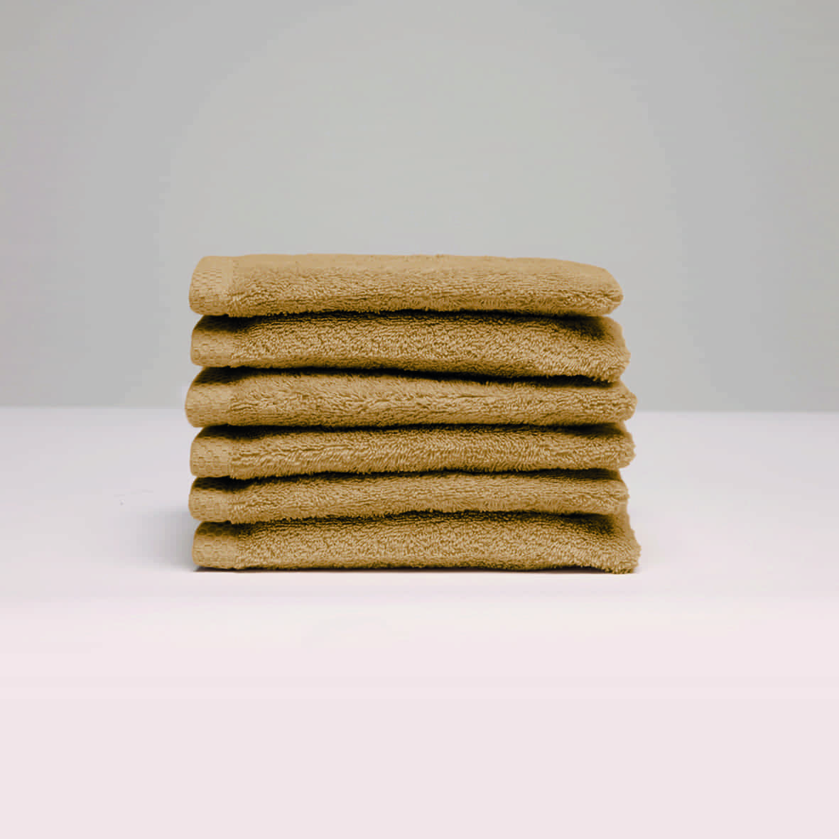 Gant de toilette coton peigné LT - Oasis Jaune moutarde - 6 x (15 x 21 cm)