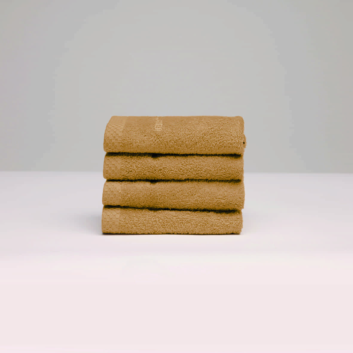 Serviette d'invité coton peigné LT - Oasis Jaune moutarde - 4 x (30 x 30 cm)