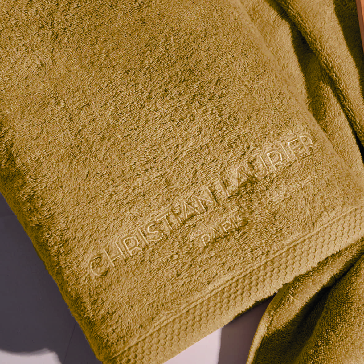 Drap de bain coton peigné LT - Oasis Jaune moutarde - 100 x 150 cm – Image 2