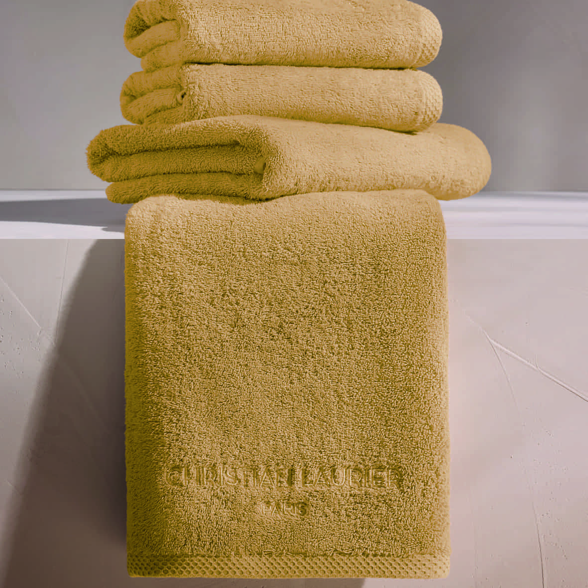 Tapis de bain coton - design 18 Jaune moutarde - 50 x 70 cm – Image 2