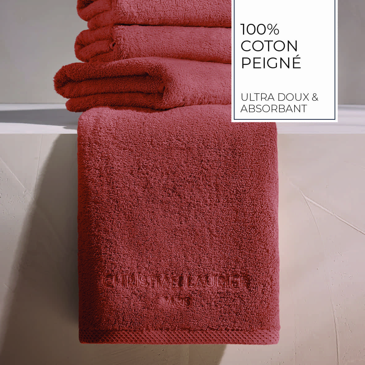 Drap de bain coton peigné LT - Oasis Terracotta - 2 x (70 x 140 cm) – Image 4