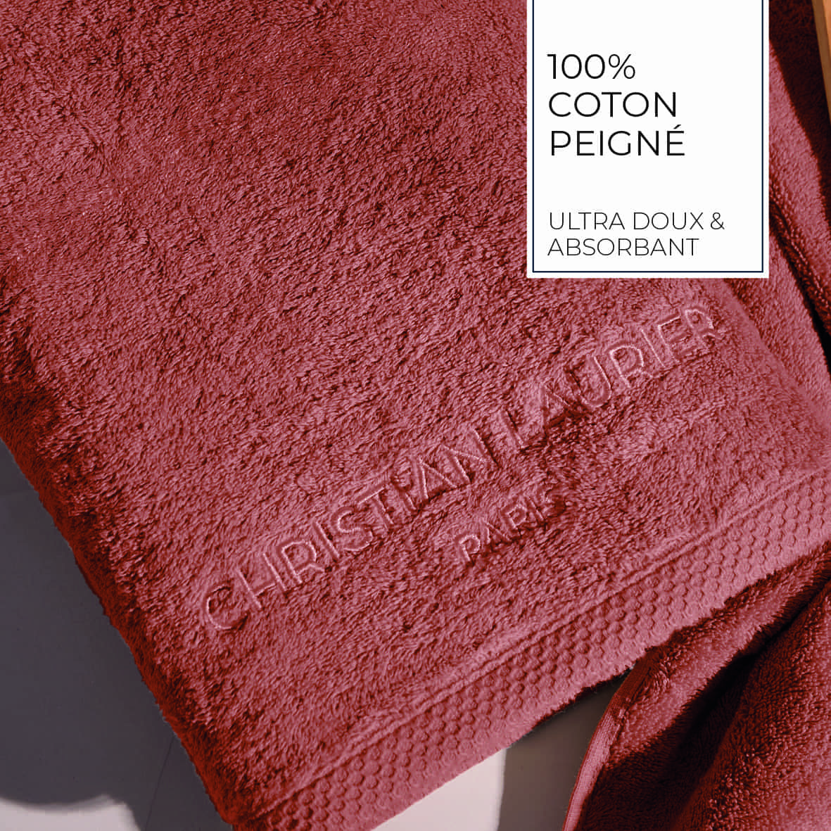 Drap de bain coton peigné LT - Oasis Terracotta - 100 x 150 cm – Image 4