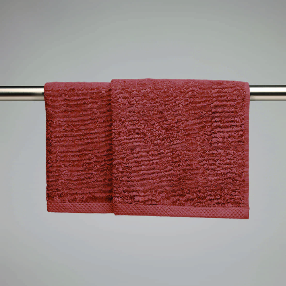 essuie-mains coton peigné LT - Oasis Terracotta - 2 x (45 x 45 cm)