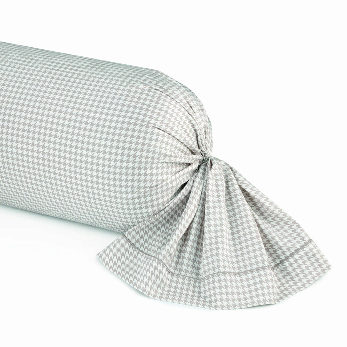 Taie de traversin satin de coton - Gallina Taupe - 43 x 210 cm