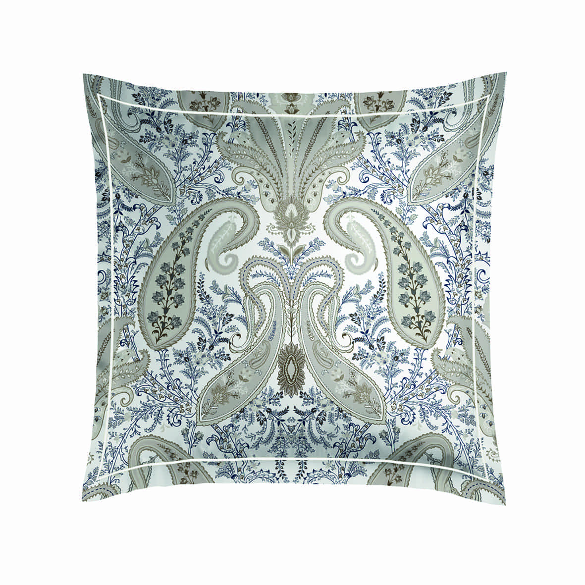 Taie d'oreiller satin de coton - Palais oriental Taupe - 2 x (63 x 63 cm)