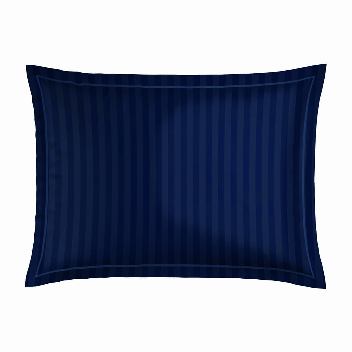 Taie d'oreiller satin de coton - Dobby stripe woven / Eclipse fleuri Blue 11 - 2 x (50 x 70 cm)