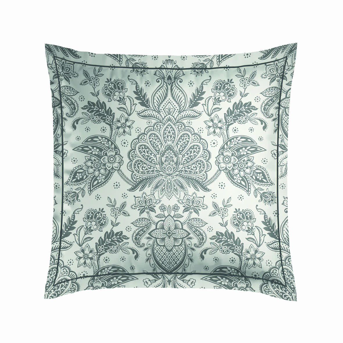 Taie d'oreiller satin de coton - Élégance persane Beige -2 x (63 x 63 cm)