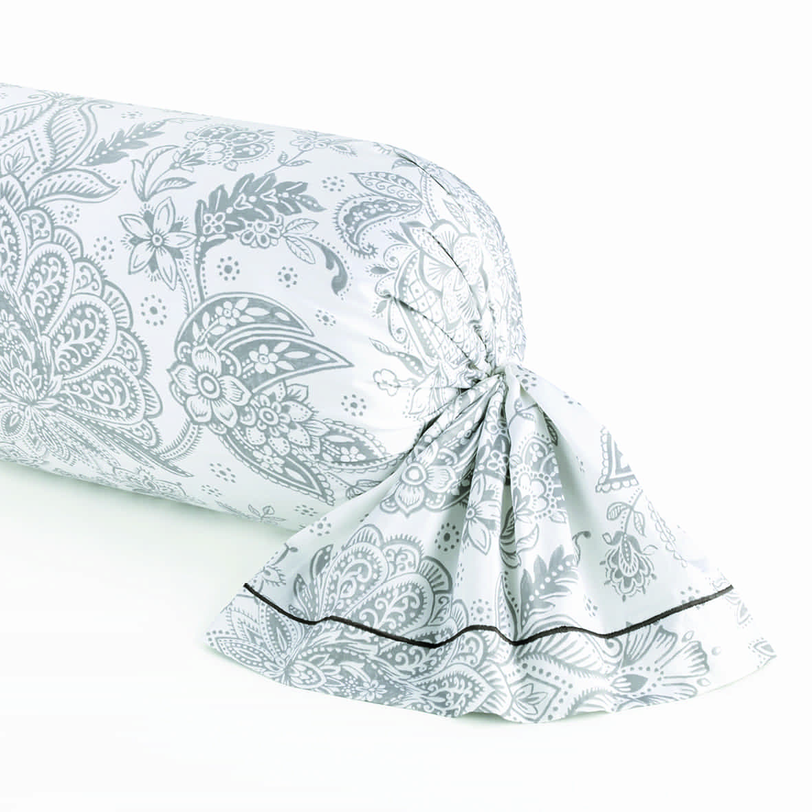 Taie de traversin satin de coton - Élégance persane Beige -43 x 210 cm