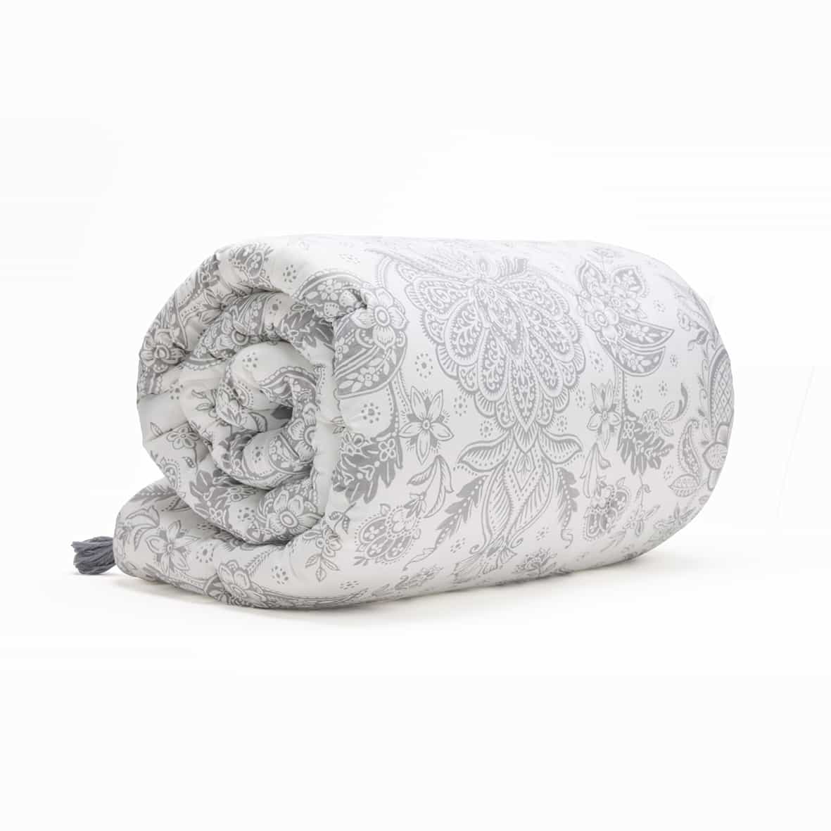 Édredon avec glands satin de coton - Élégance persane Beige -140 x 200 cm