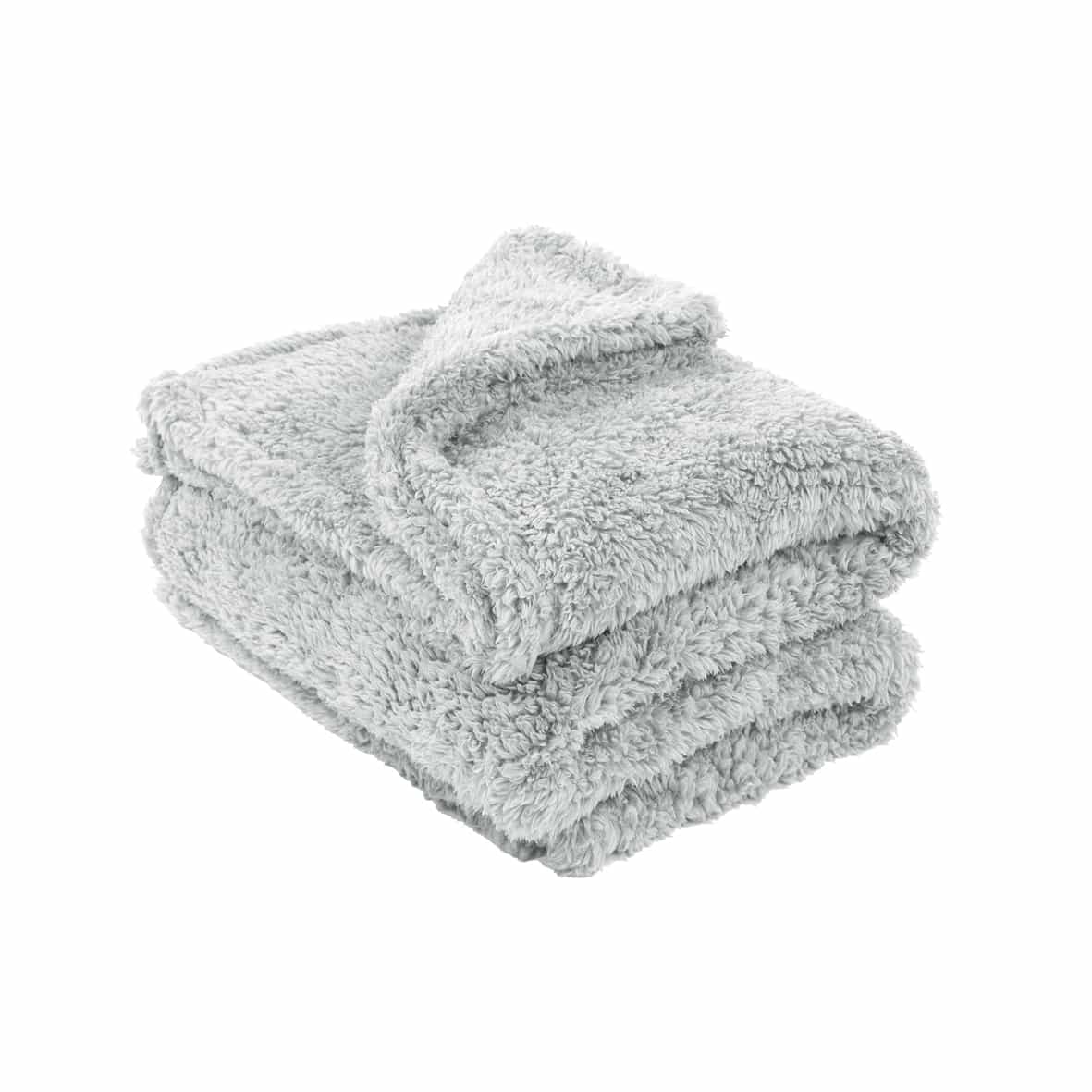 Plaid teddy -  Gris clair -130 x 170 cm