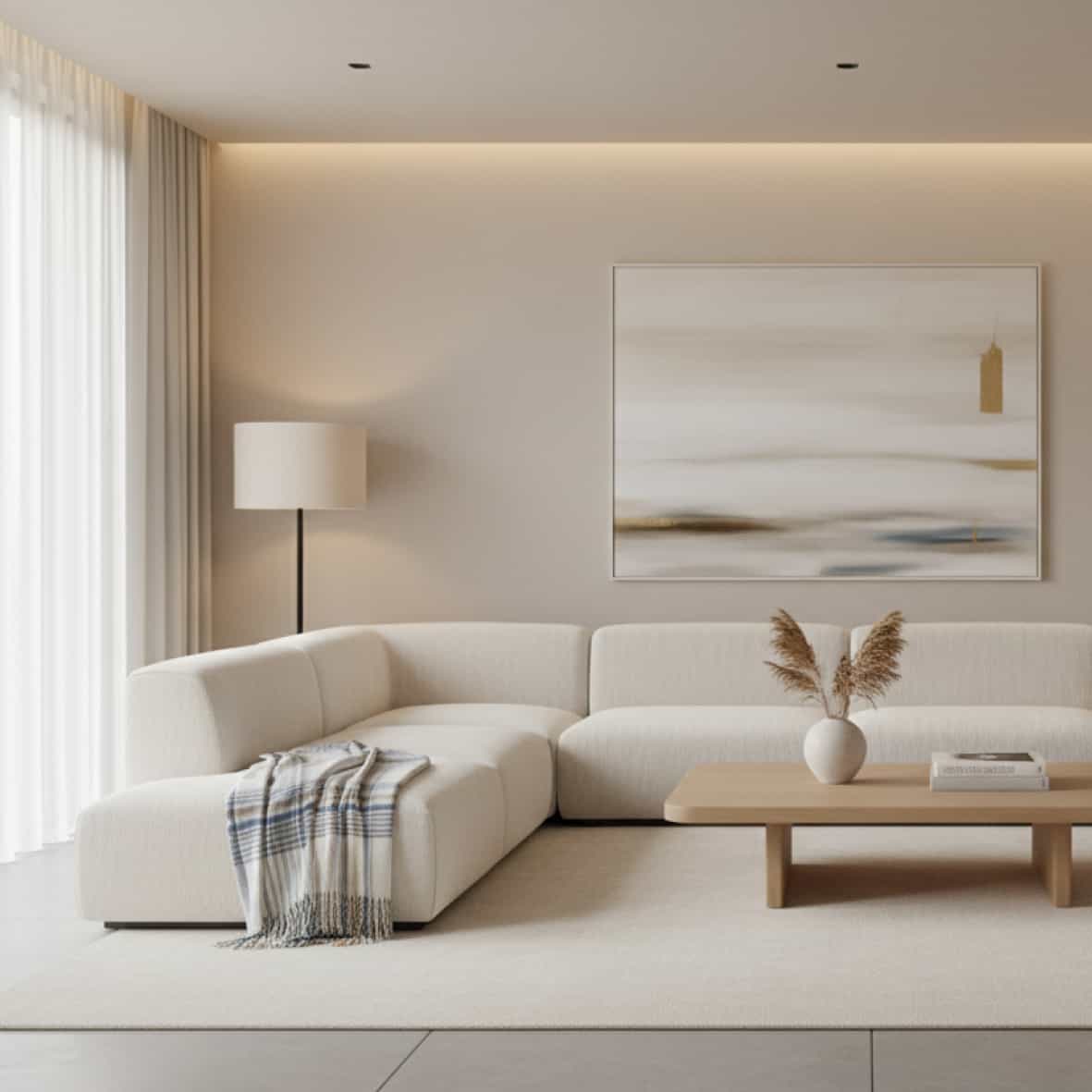 Plaid tissé - Tartan Taupe / Brun clair - 130 x 180 cm – Image 2