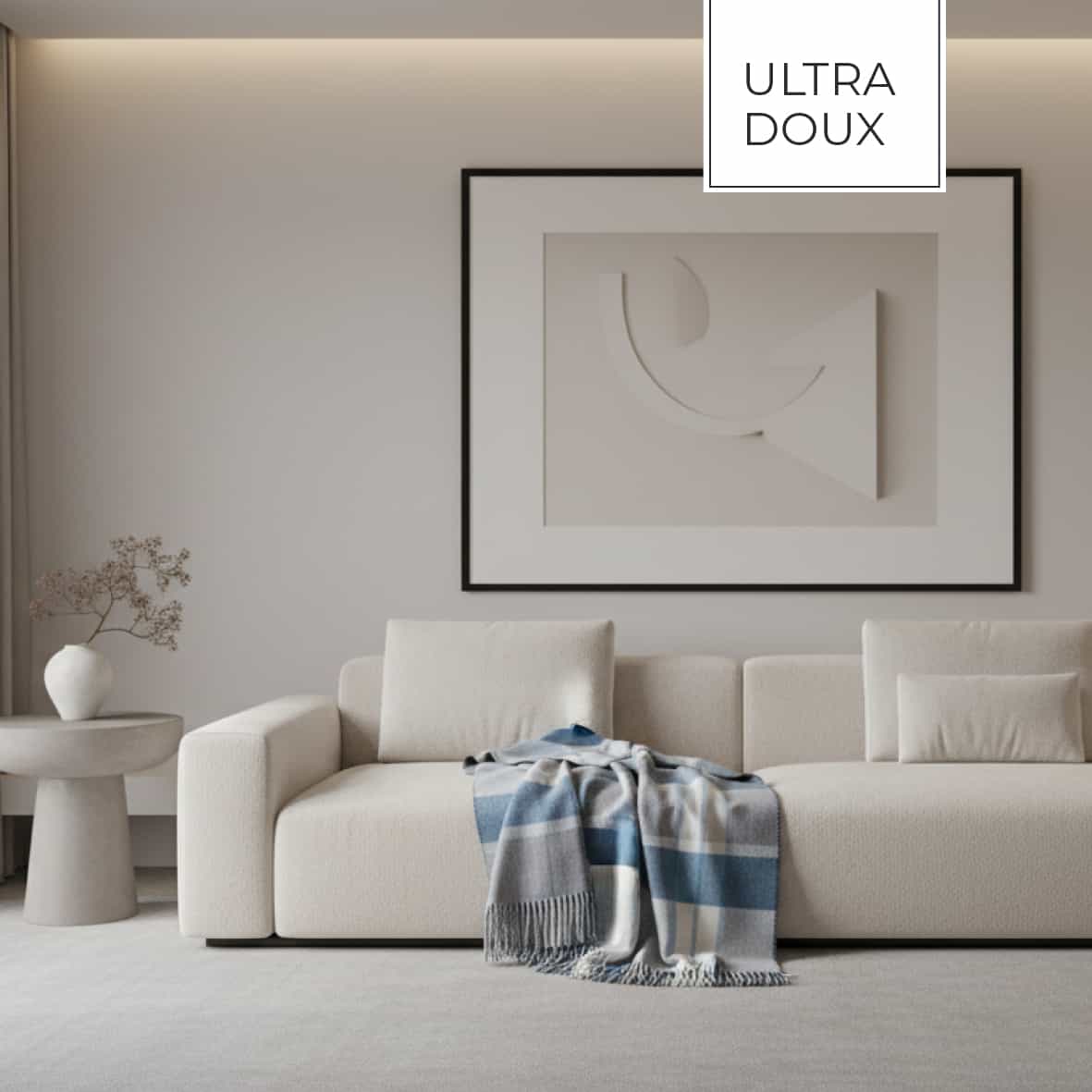 Plaid tissé - Tartan Bleu clair / Gris - 130 x 180 cm – Image 3