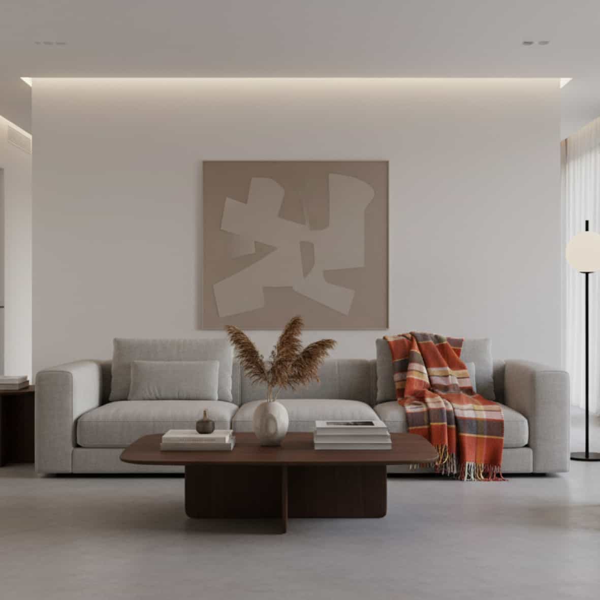 Plaid tissé - Tartan Orange / Gris foncé - 130 x 180 cm – Image 2