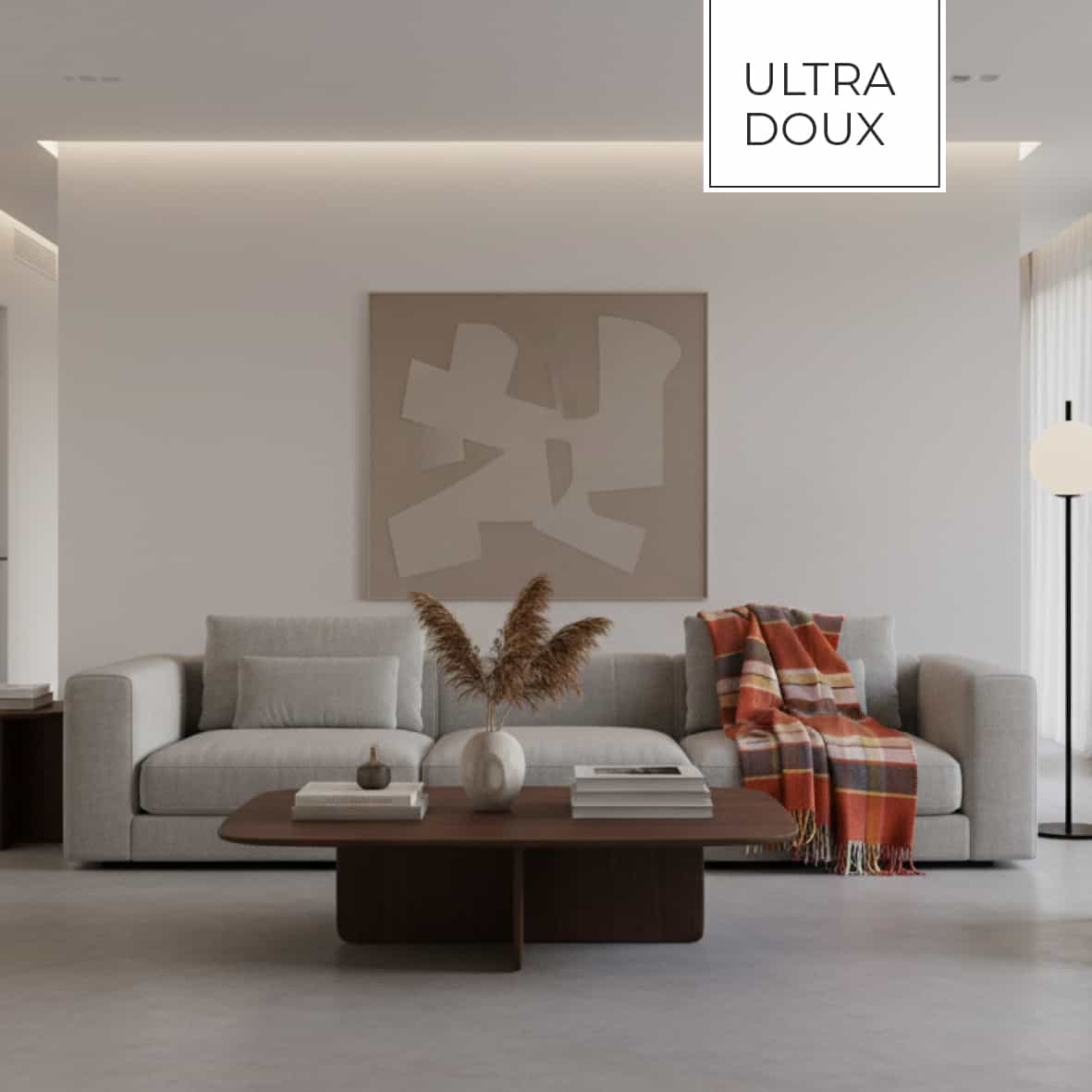 Plaid tissé - Tartan Orange / Gris foncé - 130 x 180 cm – Image 3