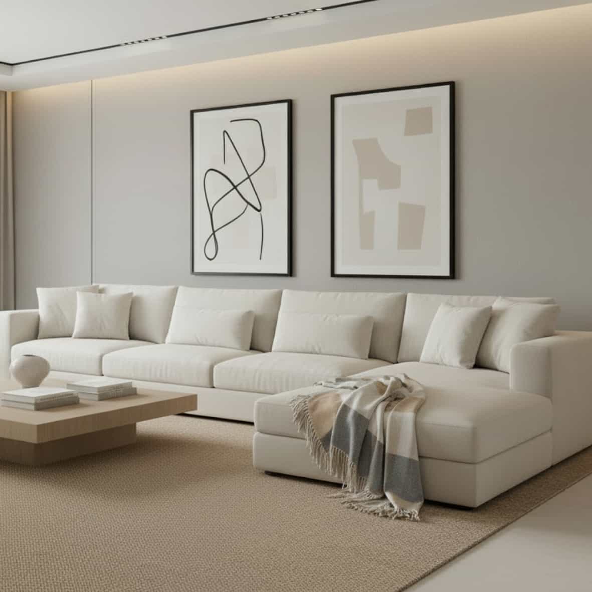 Plaid tissé - Tartan Ocre / Gris - 130 x 170 cm – Image 2