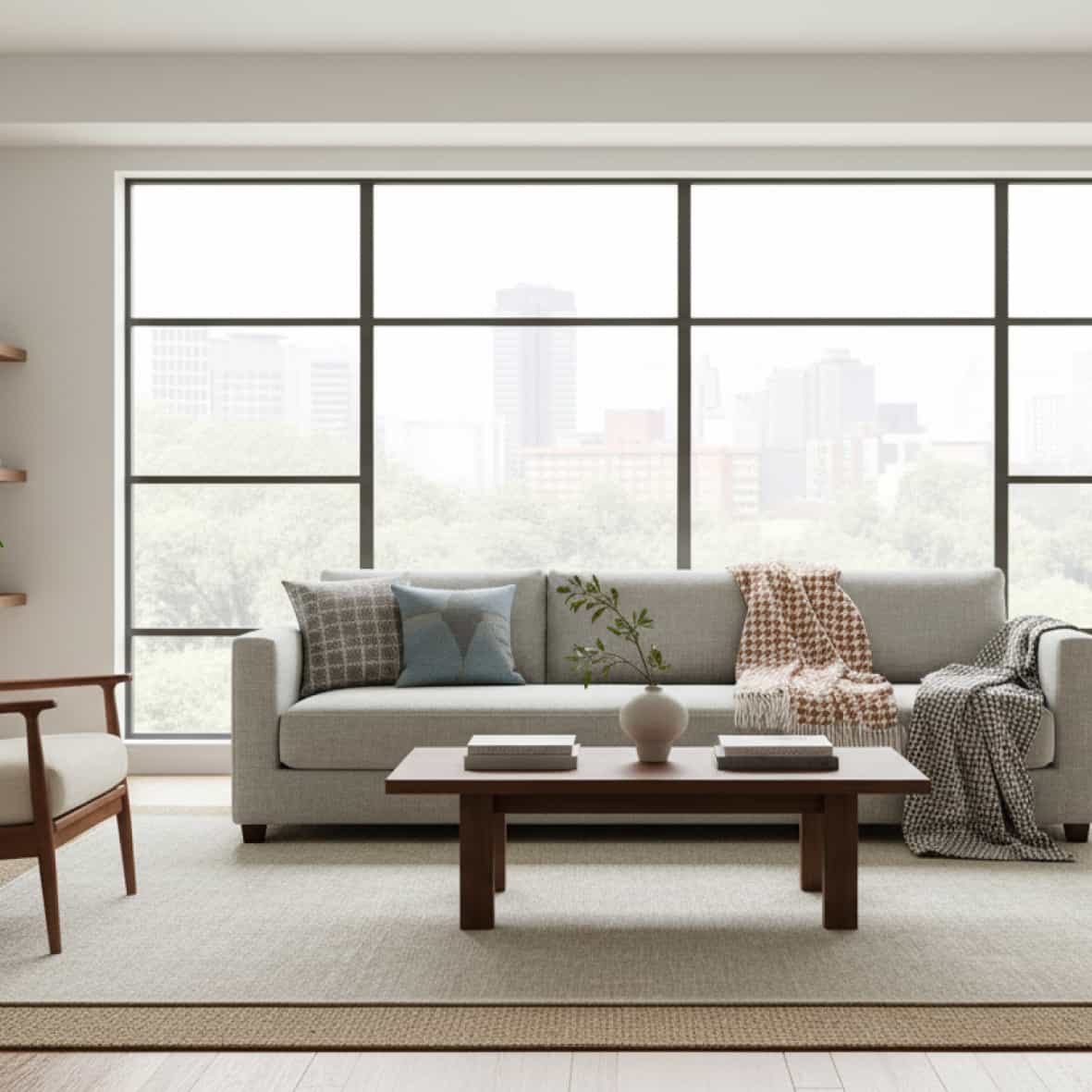 Plaid tissé - Pied de poule Brun - 130 x 170 cm – Image 2