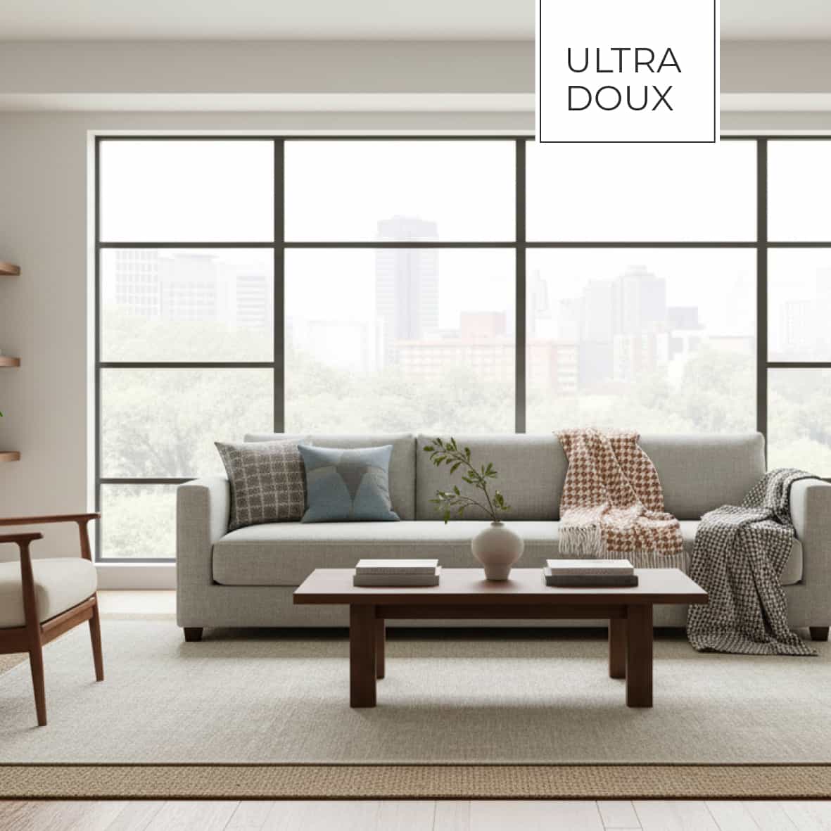 Plaid tissé - Pied de poule Brun - 130 x 170 cm – Image 3