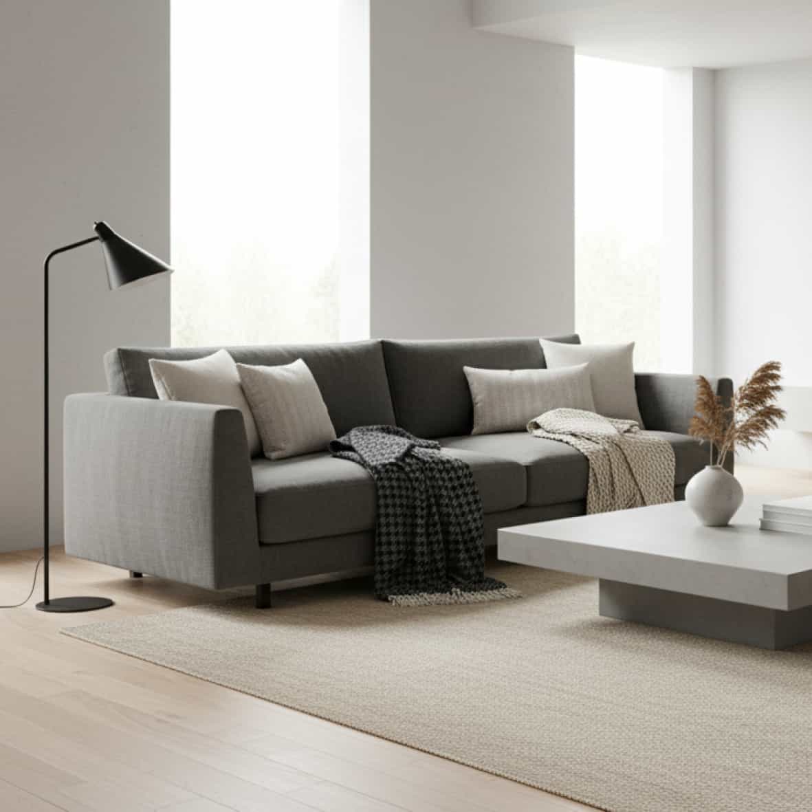 Plaid tissé - Pied de poule Noir / Gris foncé - 130 x 170 cm – Image 2