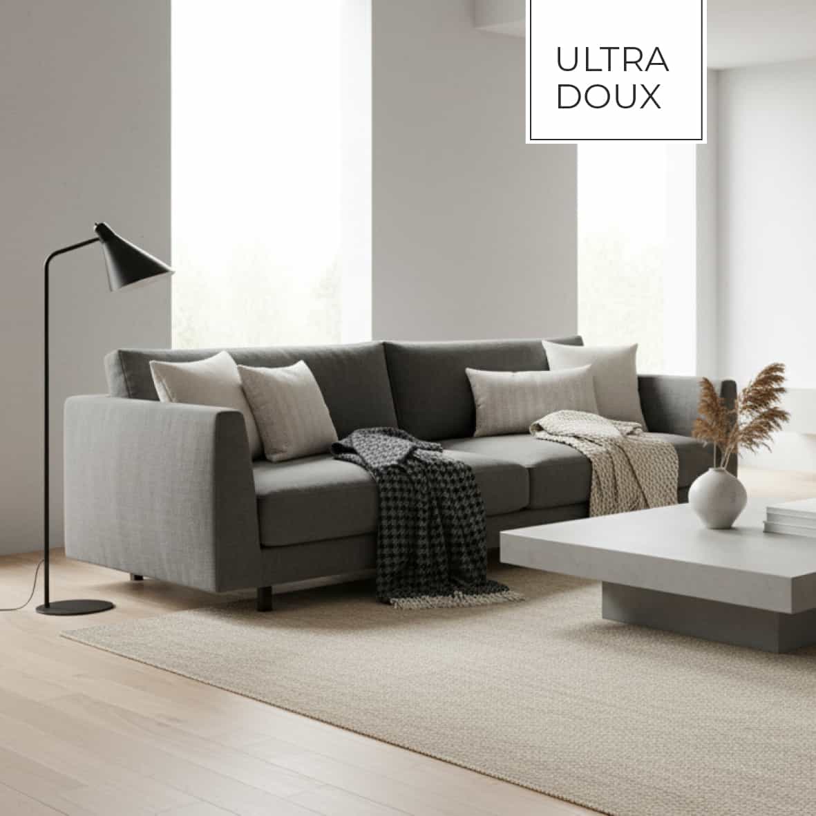 Plaid tissé - Pied de poule Noir / Gris foncé - 130 x 170 cm – Image 3