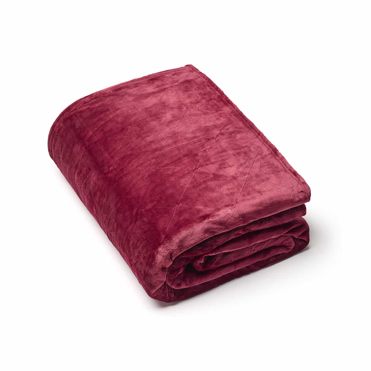 Plaid en polaire - Diamond Bordeaux - 220 x 250 cm